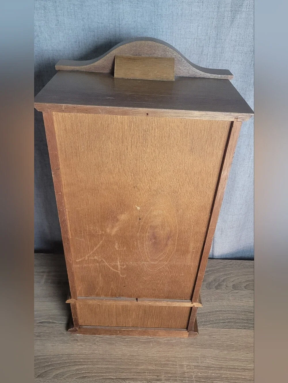 Vintage Wooden Tabletop Jewelry Armoire Cabinet Large Jewelry Box